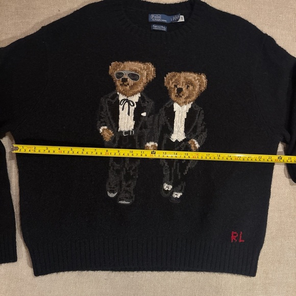 Polo Ralph Lauren Black Ralph & Ricky Special Edition Bear Sweater Jumper L - Picture 4 of 5